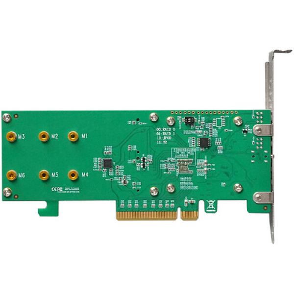 HighPoint PCIe 3.0 x8 2-Channel M.2 NVMe Bootable RAID Controller 6